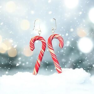 Perfectly imperfect by Heather. Candy Cane Dangle Earrings